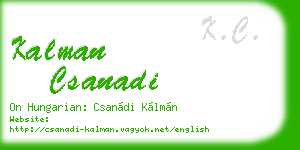 kalman csanadi business card
